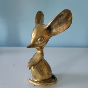 Leonard Vintage Large Ear Mouse Solid Brass